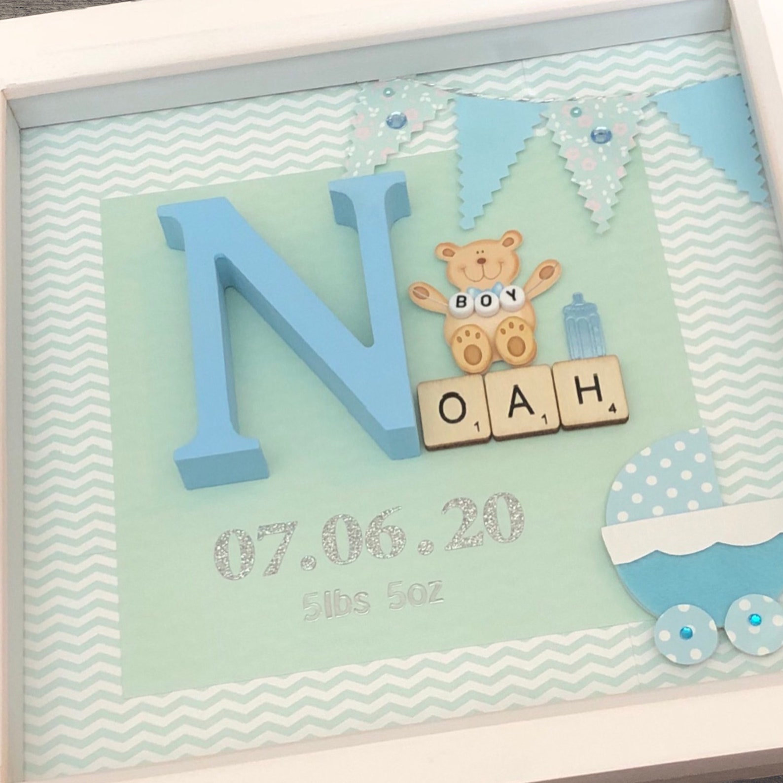 Personalised Baby Boy Box Frame New Baby Gift Baby Boy Etsy UK