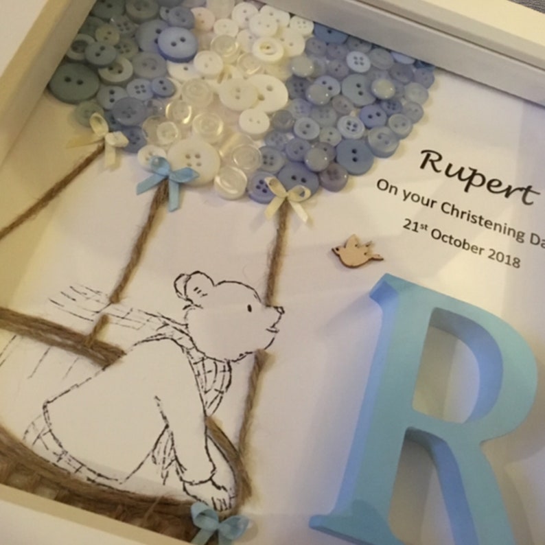 Illustrated Baby Boy Christening Box Frame Christening Gift Etsy