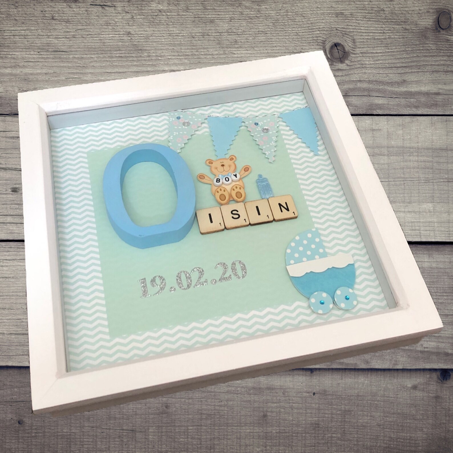 Personalised Baby Boy Box Frame New Baby Gift Baby Boy Etsy UK