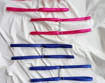 Bridal Garter Set, Blue Leg Harness, Custom Wedding Gift, Lingerie Bondage Accessory, Exotic Dancewear