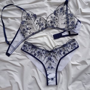 Lingerie fleur, lingerie broderie, ensemble de lingerie floral