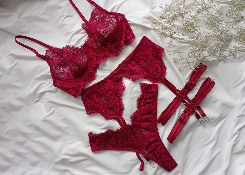 Red Lingerie, See Thru Underwear, Lingerie See Through, Custom