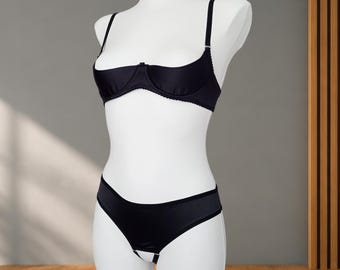 Satin open cupless bra lingerie. Open cup bra, open crotch lingerie, open lingerie, see through lingerie, plus size lingerie