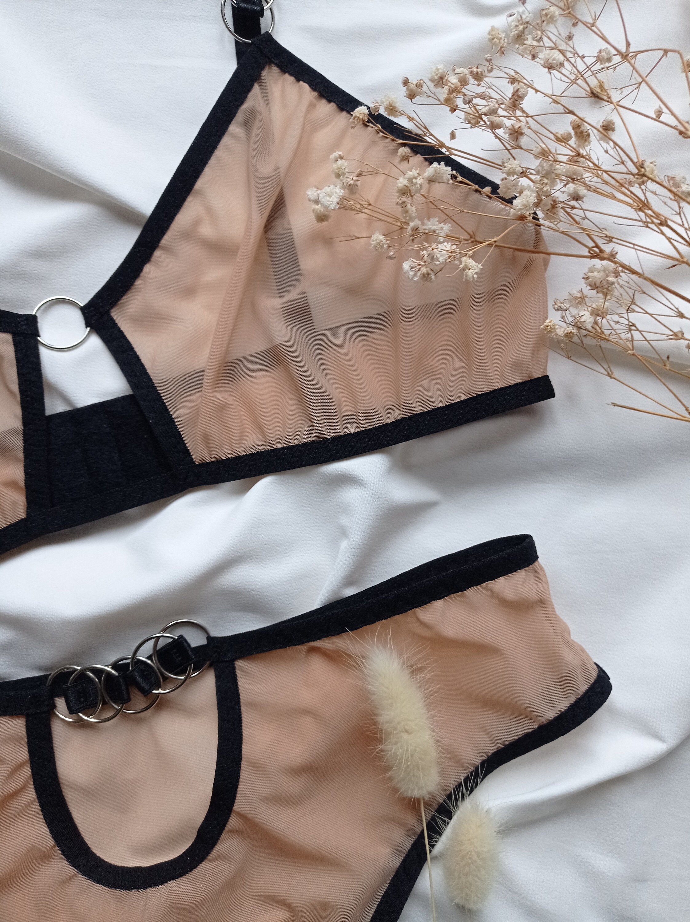 Sheer Delight: Bra & Panty Set, Transparent Lingerie, See Through