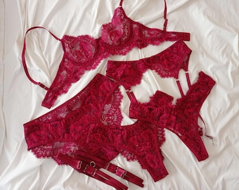 Romantic Boudoir Ensemble, Personalized Underwear, Sheer Seductive Style