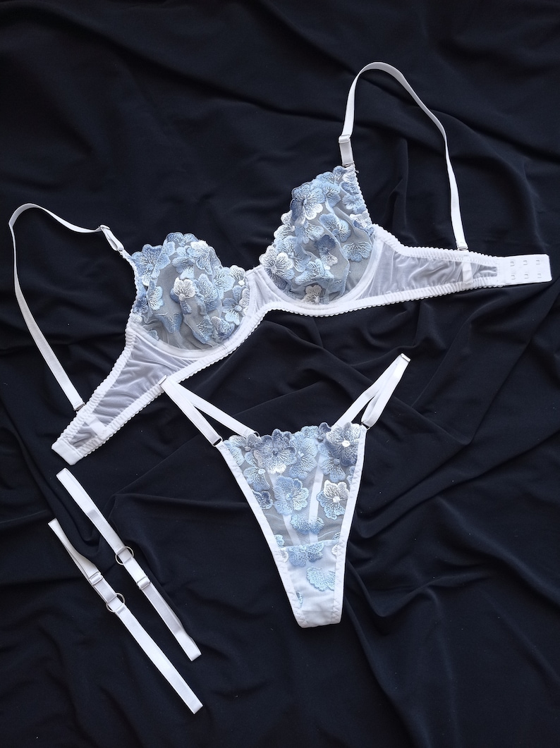 Floral Lingerie Set See Through Lingerie Bikini See Through Boudoir ...