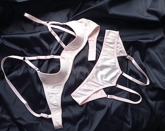 Ensemble de lingerie sans bonnets, soutien-gorge ouvert, maintien au quart, tenues de boudoir