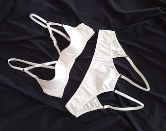 Quarter Cup Bra Set, Half Support Design, Butt Harness, Strappy Intimates