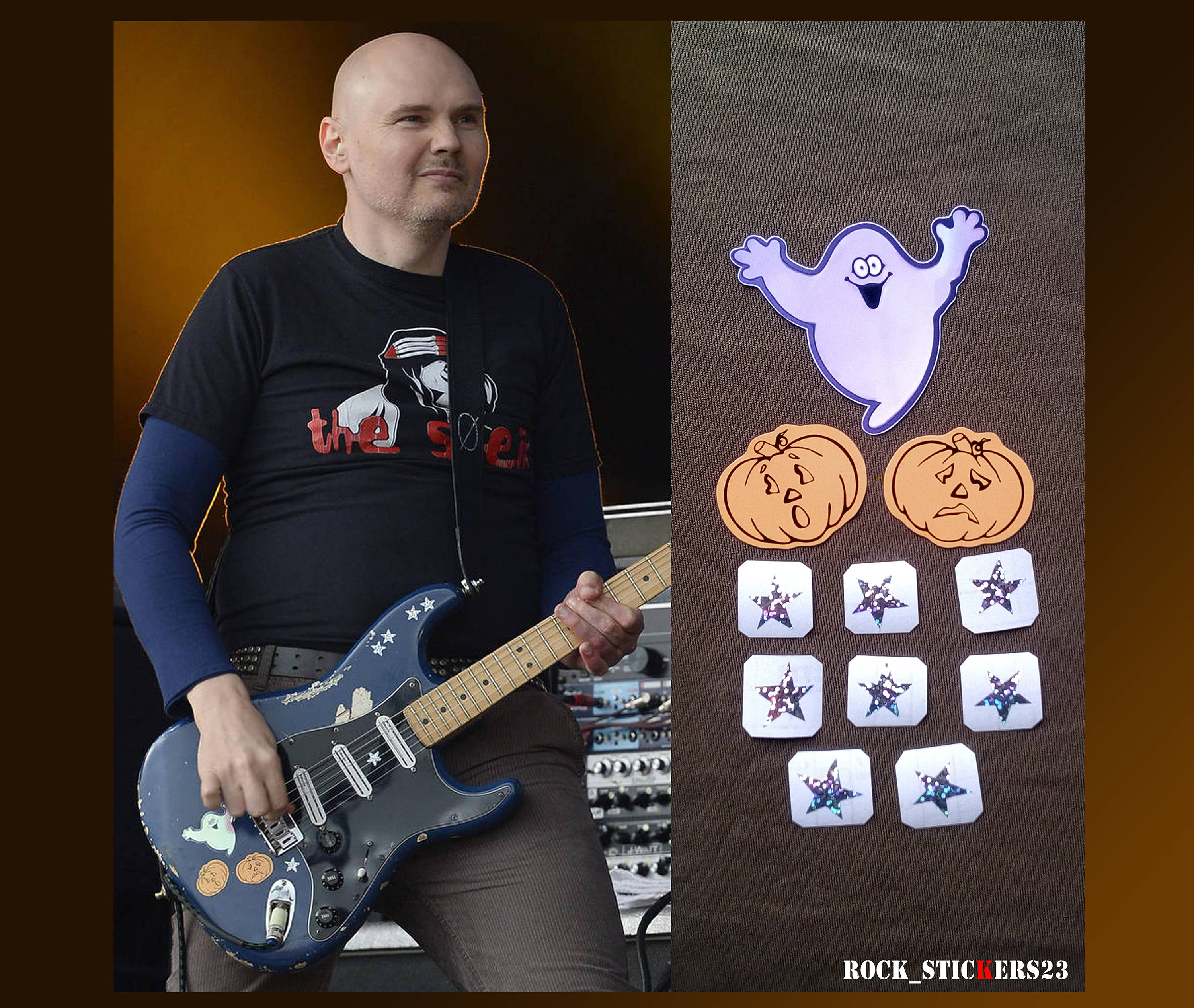 Billy Corgan Guitar Stickers Blue Strat Smashing Pumpkins Etsy