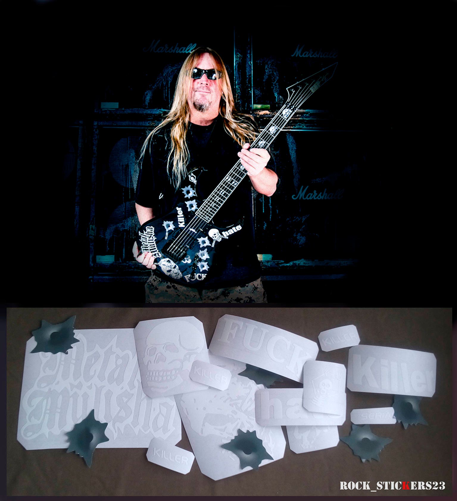 Killer Guitar Stickers Vinyl Jeff Hanneman Signature Esp Decal Etsy