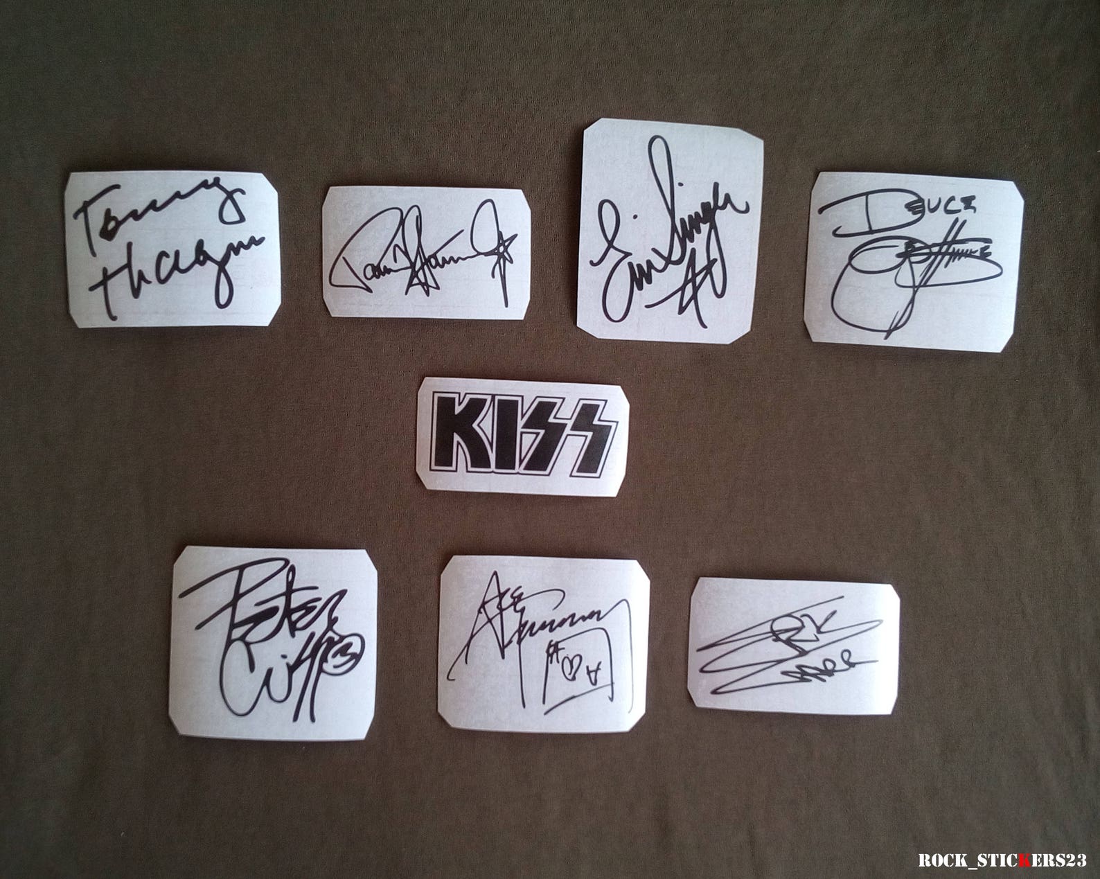Kiss autographs stickers Paul Stanley Gene Simmons Eric Etsy