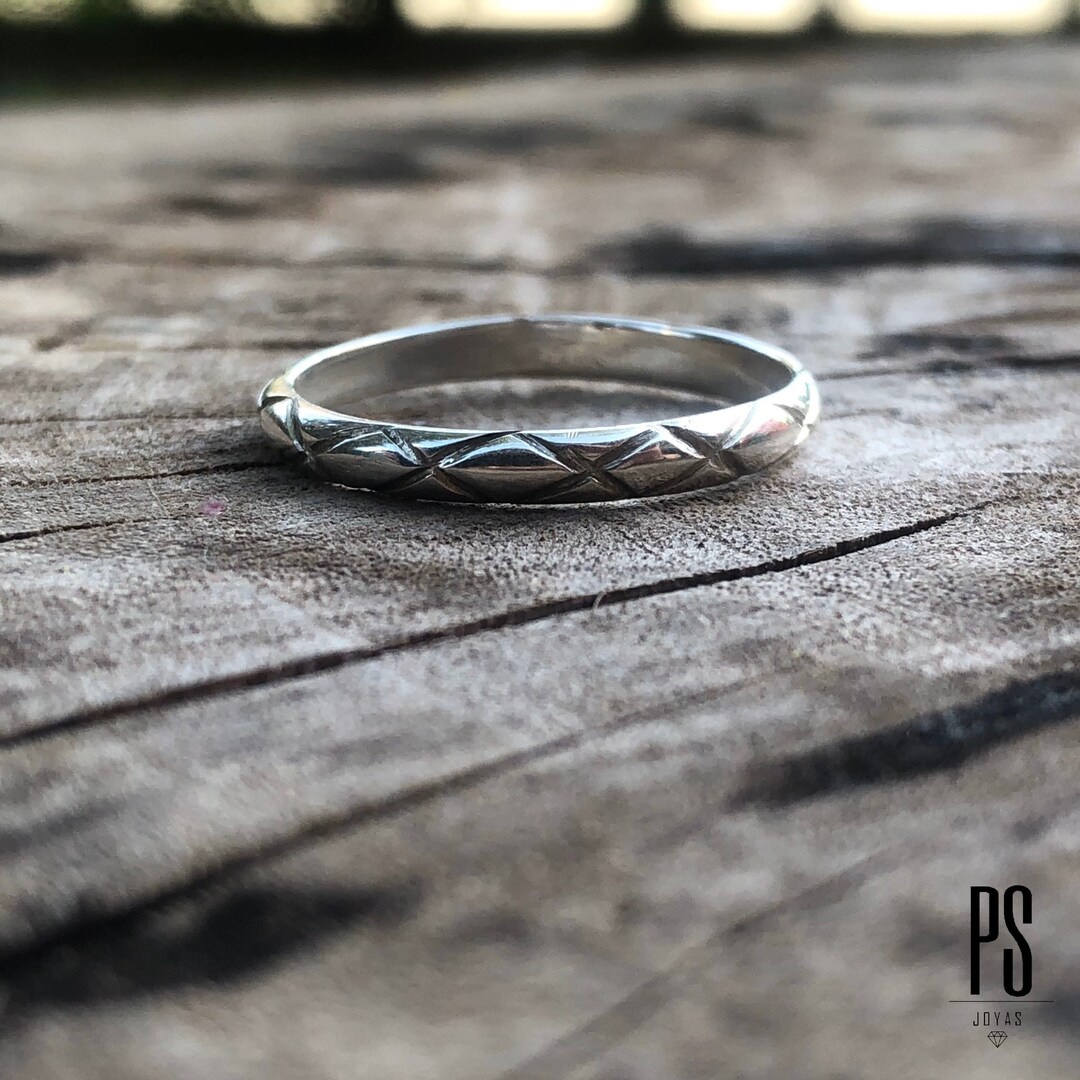 Silver Ring/ Patterned Ring/ Silver Patterned Ring/ Unisex Ring/ Silver ...