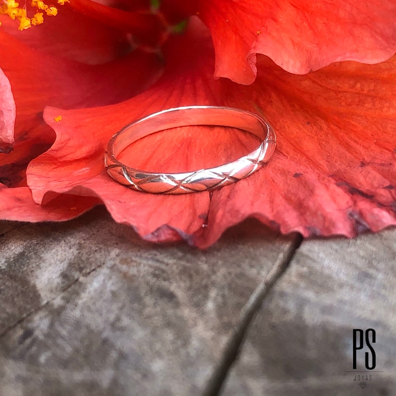 Silver Patterned Rings Silver Ring/ Patterned Ring/ Silver Patterned Ring/ Unisex Ring/ Silver ...