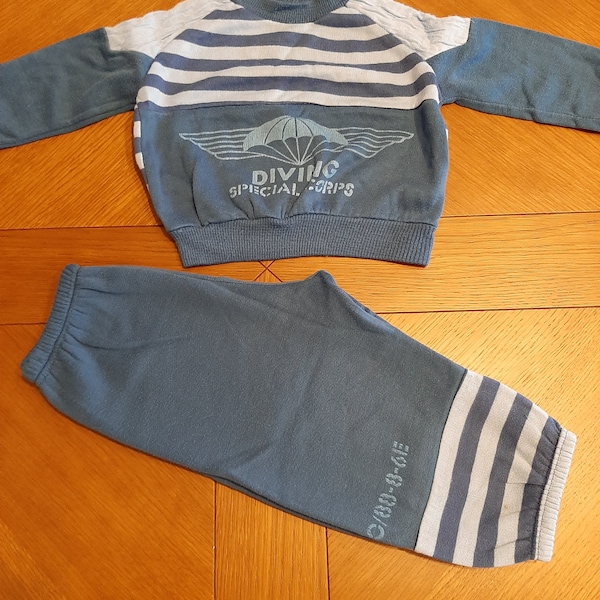Costume 2 Pièces Garçon imprimé Été La plage - Bleu clair Bleu clair