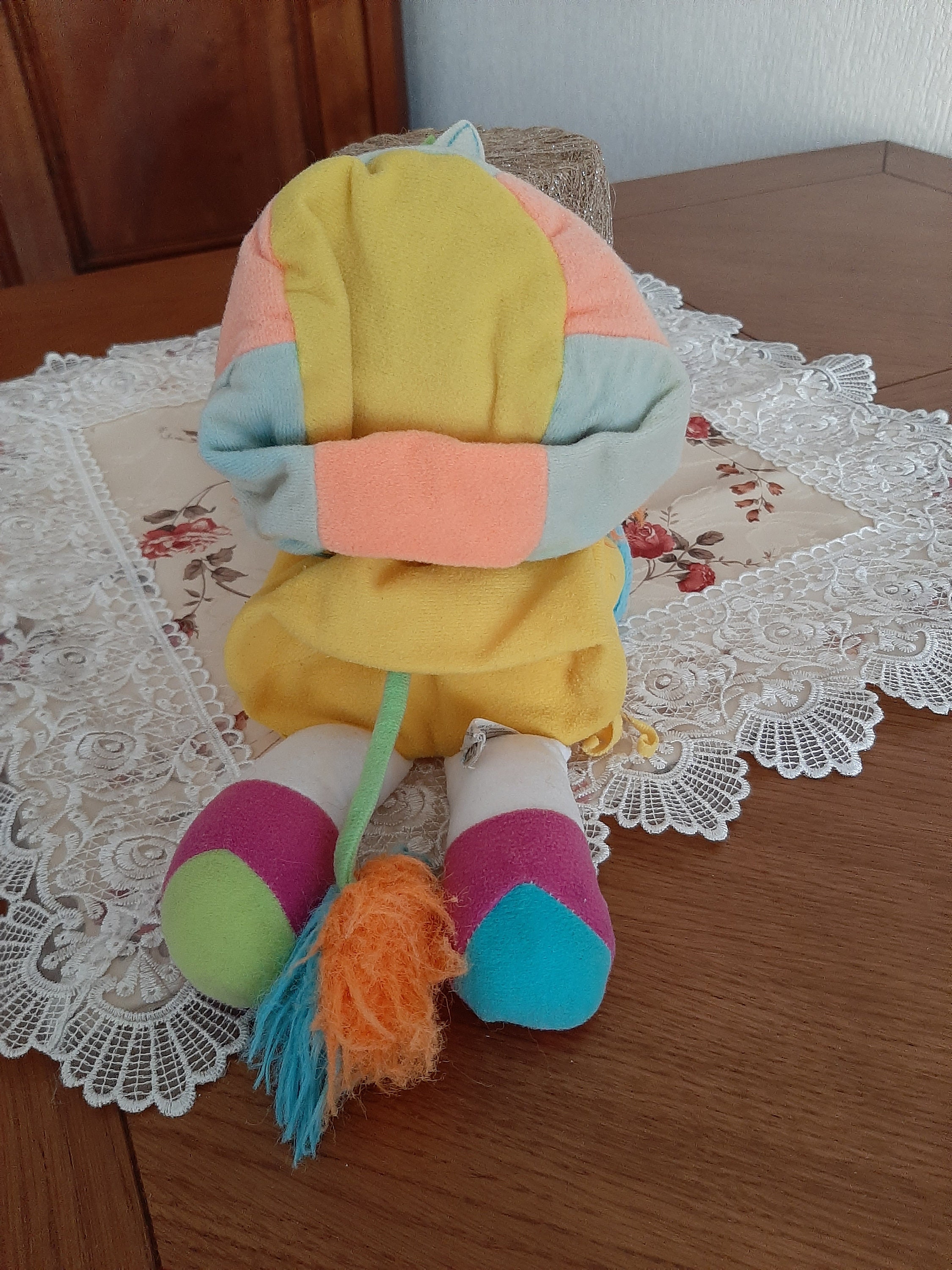 Peluche Popples Mattel 1988 – Série Carnaval, Indien, Env. 23 Cm, Vintage