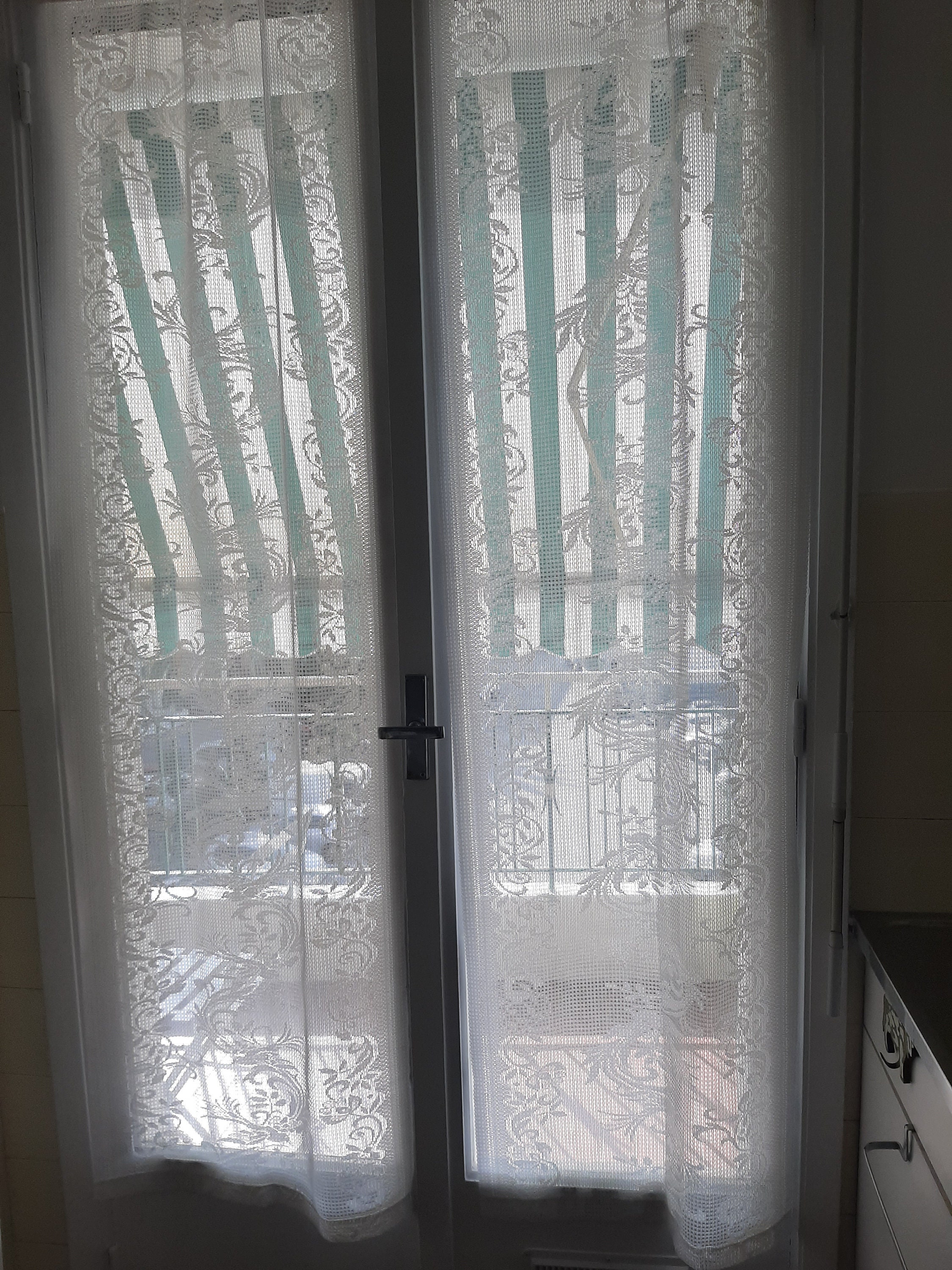 rideaux blancs, rideaux brise vue, vintage Français.