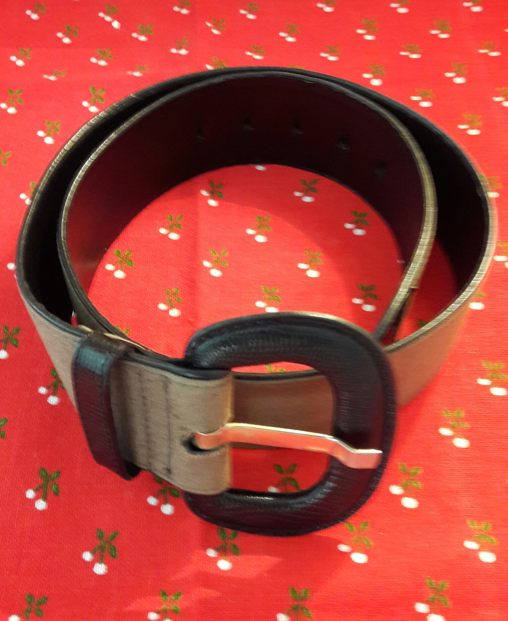 Escada Belt, Brown and Black Leather Belt, Leather and  display picture 1