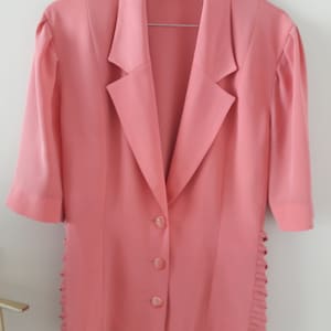 Women&#39;s suit jacket, short-sleeved jacket, blouse jacket, light jacket, L&#39;Envol Paris, French vintage, size 40.