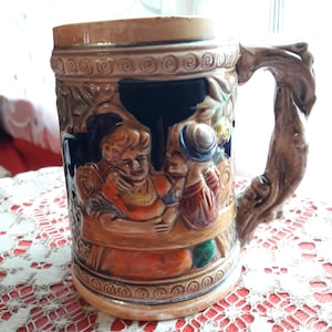 Beer mug, German beer stein, German ceramic, vintage 1970s.
