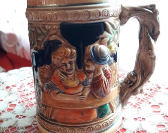 Beer mug, German beer stein, German ceramic, vintage 1970s.