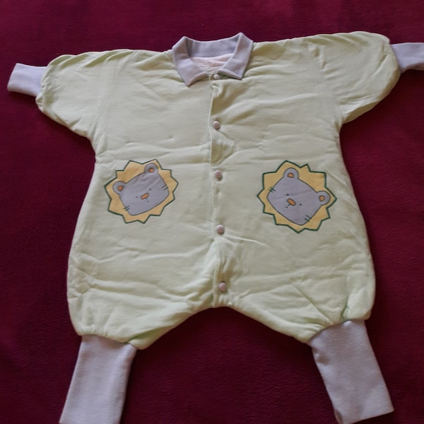 Pyjama bébé, dors bien bébé, babygrow bébé, combinaison bébé, pyjama intégral bébé, pyjama bébé 1 pièce, 6 mois, vintage des années 80.