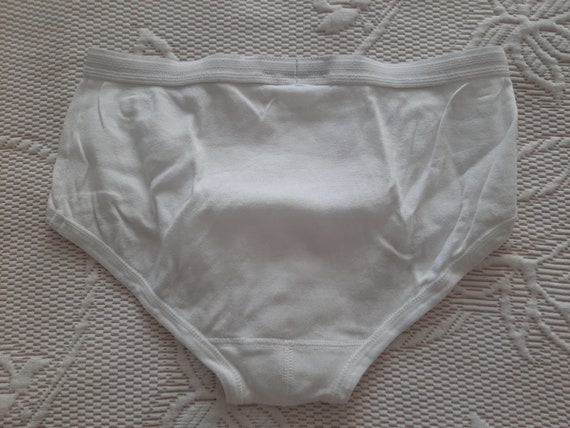 70s white cotton briefs, men's underwear, vintage, si… - Gem