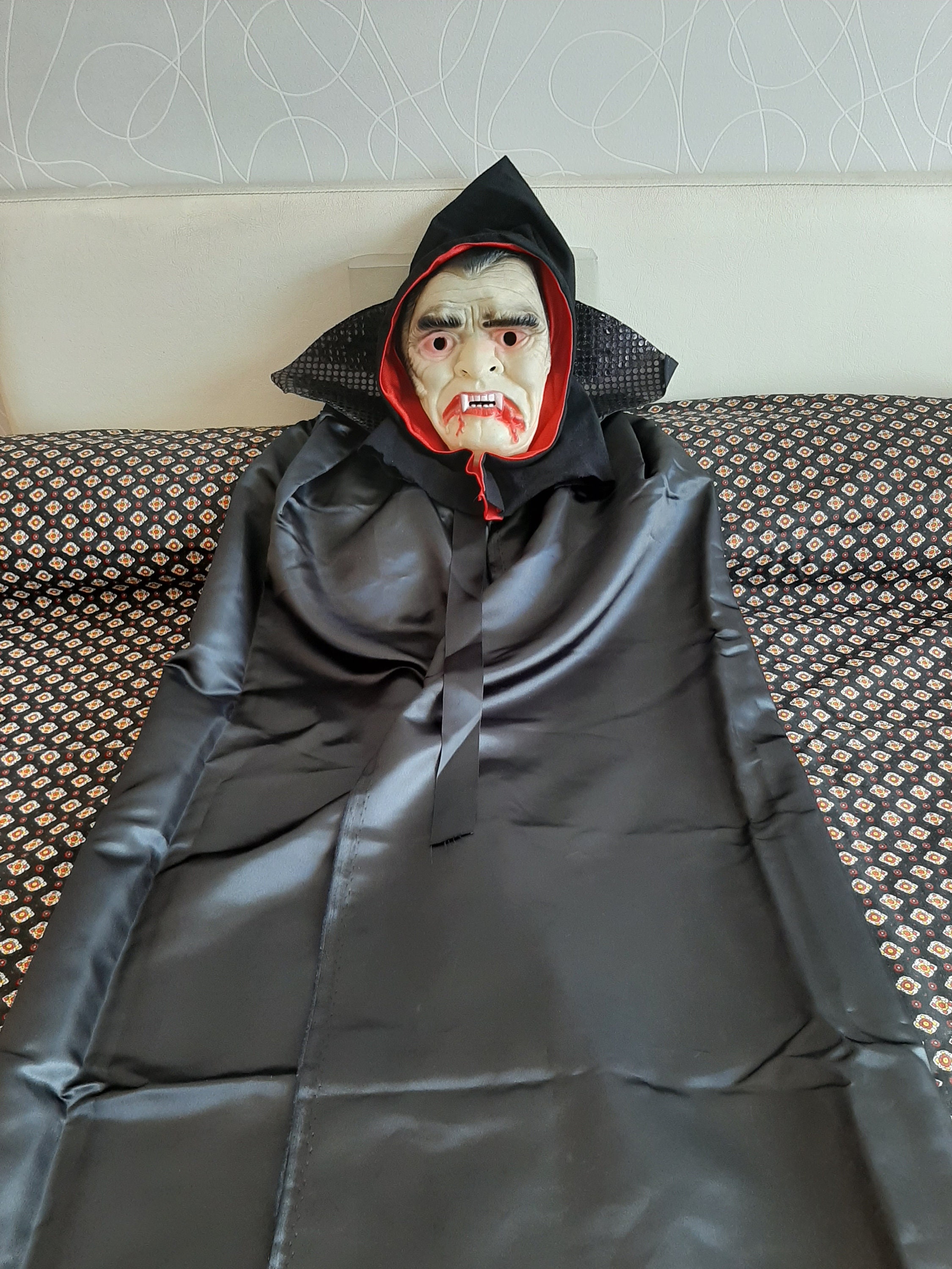 Fantasia Drácula Vampiro Halloween Infantil Roupa + Capa - 7 Artes