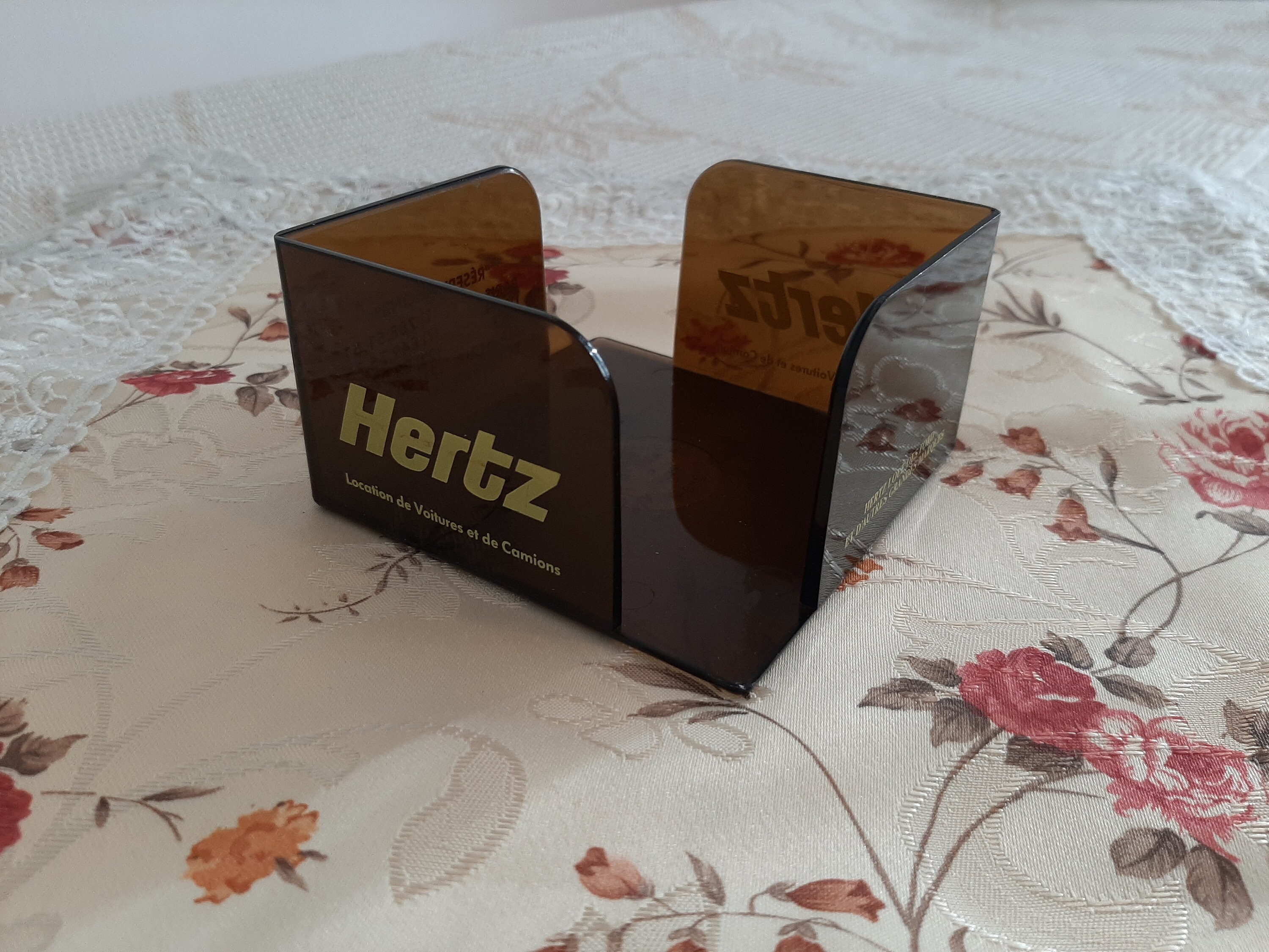 Porte Post It en Plexi, Porte Bloc Note Hertz, Vintage Des Années 80.