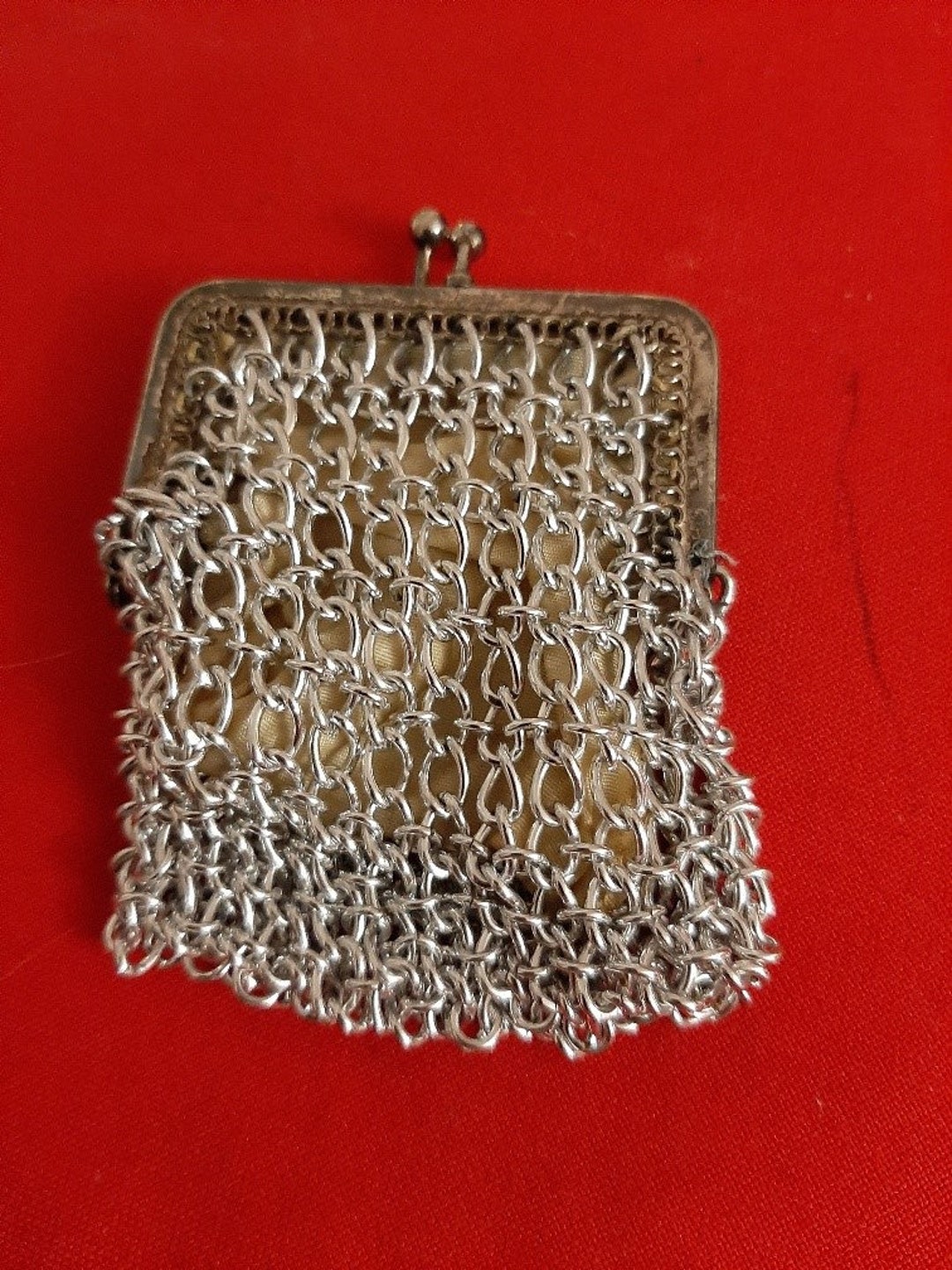 Porte-monnaie Antique Maille Métal Années 1910 - Style Bourse Dorée, Occasion Très Bon état