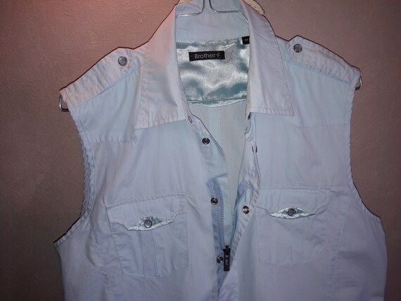 Sleeveless shirt, denim shirt, denim shirt, light… - image 3