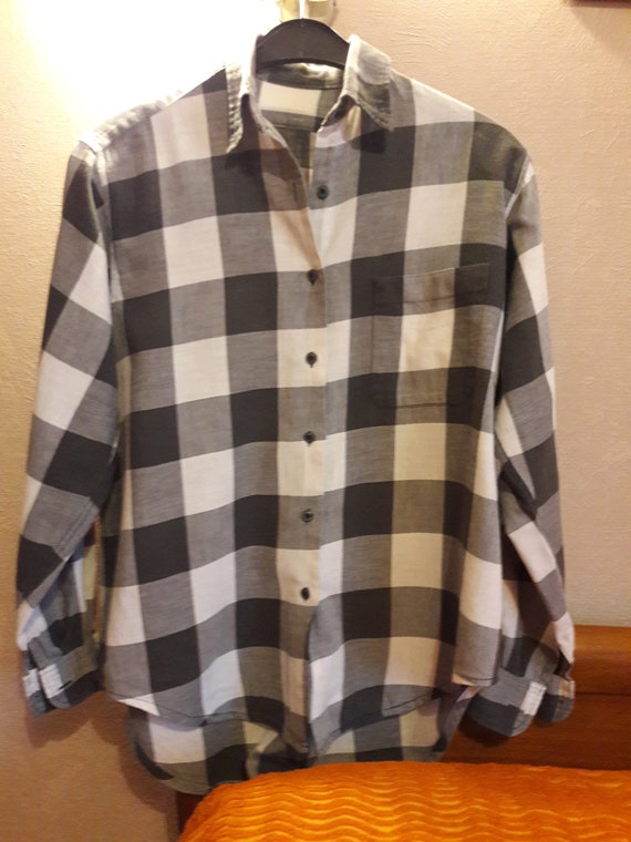 80s Shirt Black and White Top