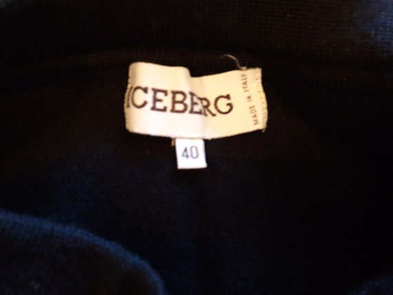 Iceberg skirt, knit pencil skirt, black wool skir… - image 1