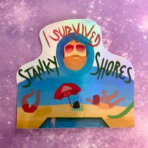 Caseoh Stanky Shores Wasserpark Holographischer Aufkleber
