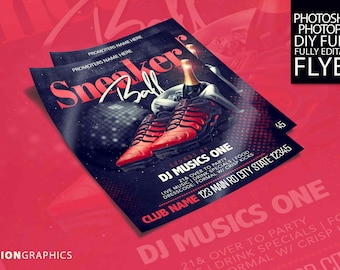 Sneaker Ball Flyer Template: Fully editable Adobe Photoshop Flyer
