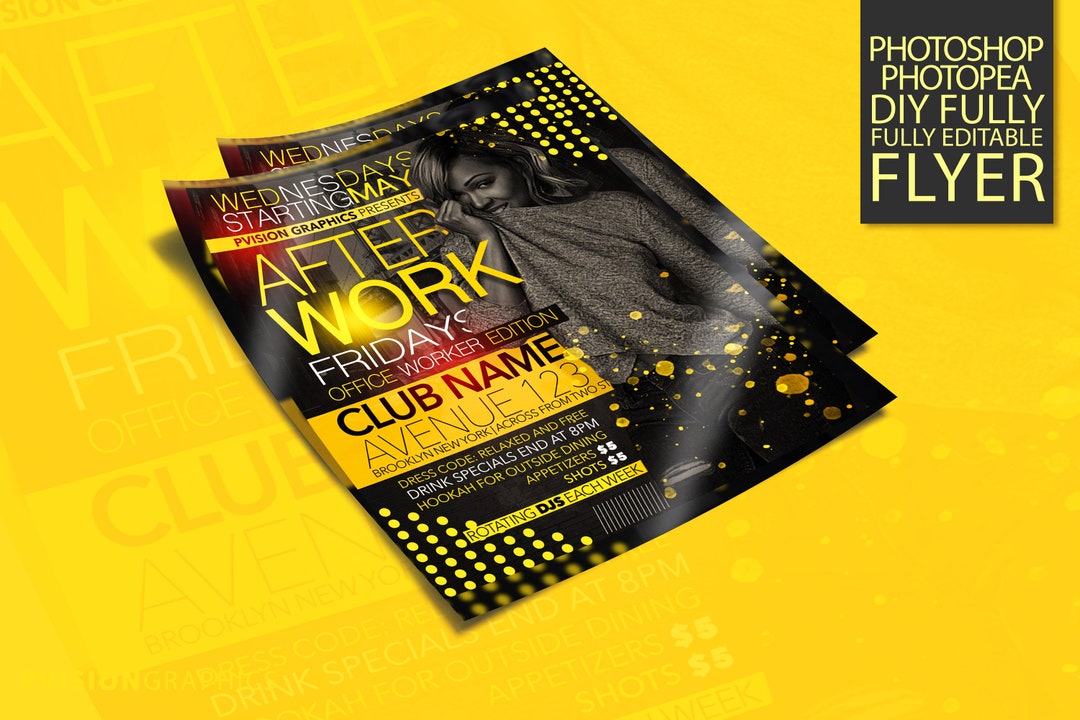 After Work Flyer Template: Office Worker Edition (PSD) - Etsy