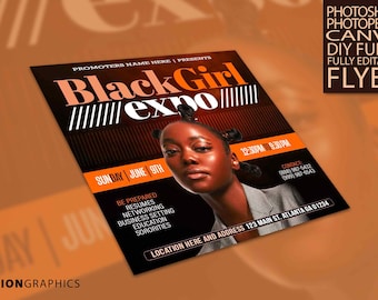 Girl Power Expo Flyer Template: DIY Media Design (Photoshop, Canva, Photopea)