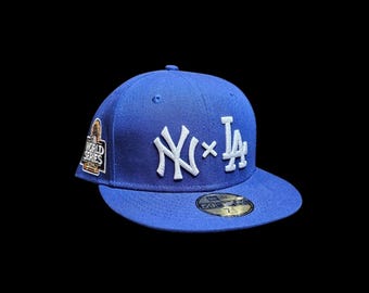New Era NY New York Yankees X Los Angeles Dodgers 59FIFTY Cooperstown 2024 World Series Side Patch Fitted Cap