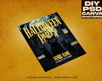 Halloween Party Digital EFlyer | PSD & Canva Ready