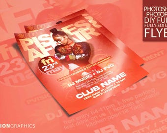 Pisces Party Flyer Template: Photoshop & Photopea (PSD)