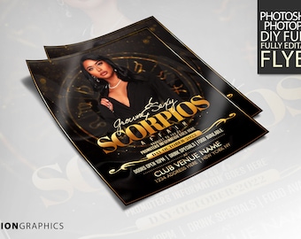 Scorpio Affair Flyer Template: Photoshop & Photopea (PSD)