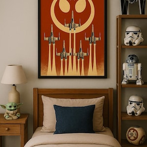 Rebel Alliance X-Wing Printable Poster Star Wars-Inspired Vintage Propaganda Wall Art Digital Download