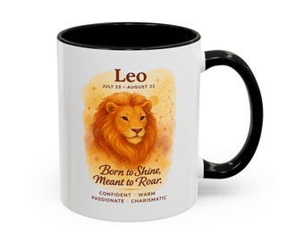 Leo Zodiac Coffee Mug: Watercolor Lion, Astrology Gift