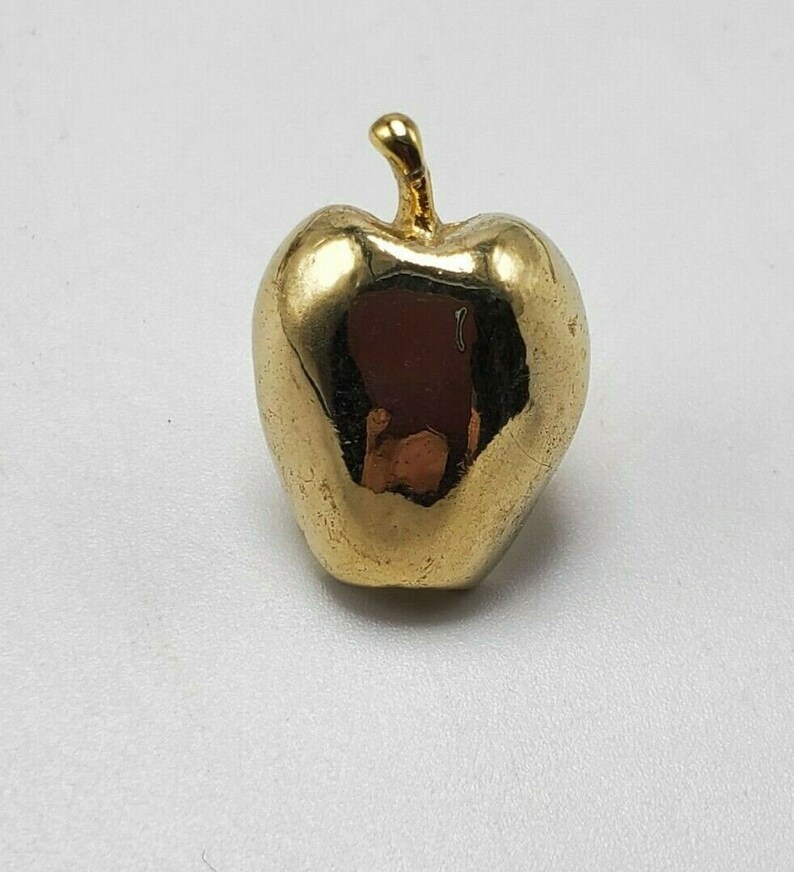 Jubilee Golden Apple Lapel Pin Gold Tone Fruit Brooch Button | Etsy