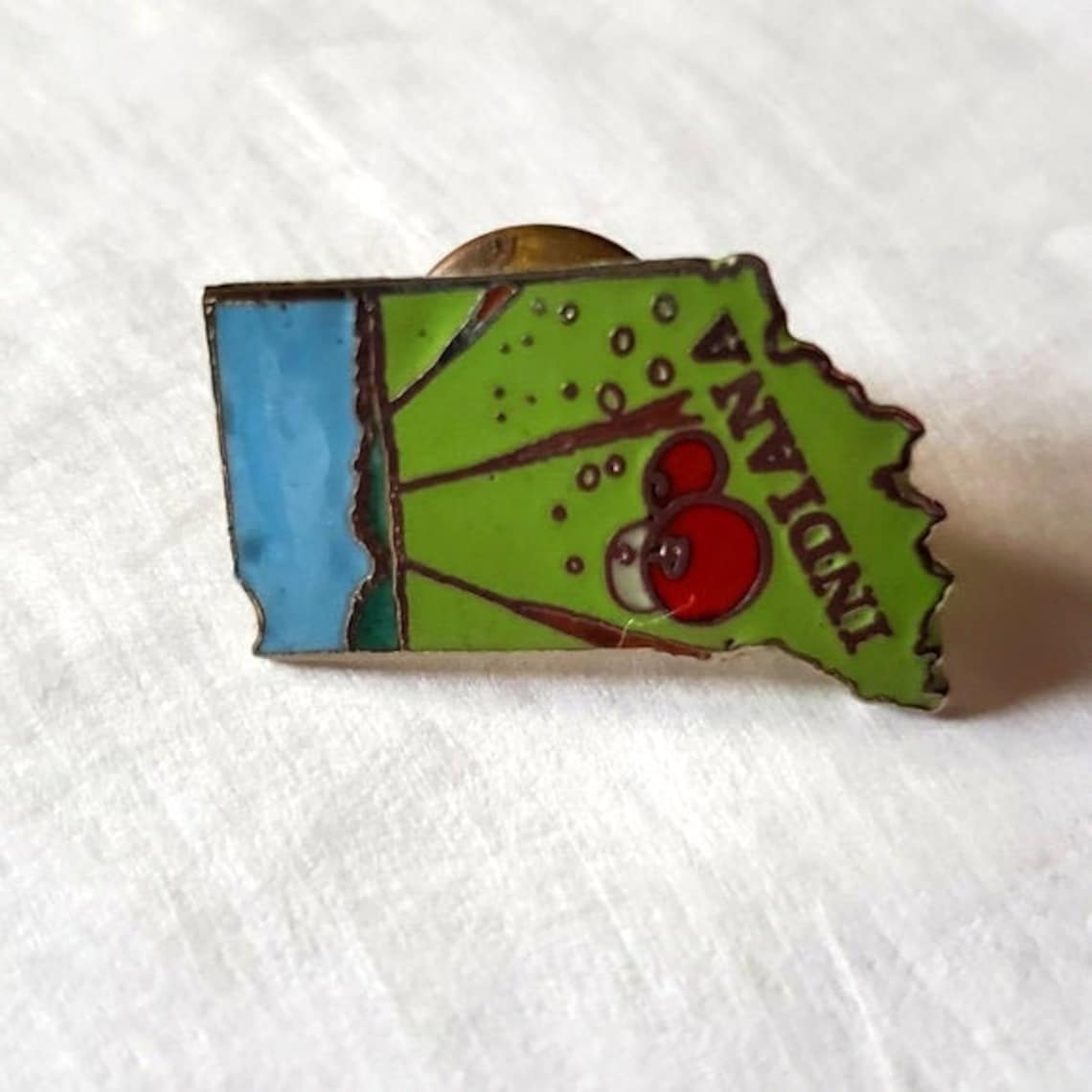 80's Indiana Lapel Pins Enamel State Souvenir Brooches Etsy