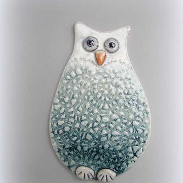 Ceramic Owl, Handmade Ceramics, Pottery Decor, Wall Hanging, Bird Wall Art, Wall Decor, Bird Art