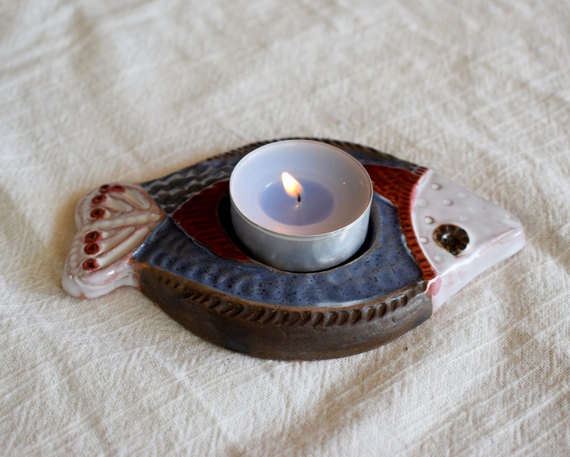 Fish Tealight Holder Candle Holder Ceramic Tea Light Holder Etsy