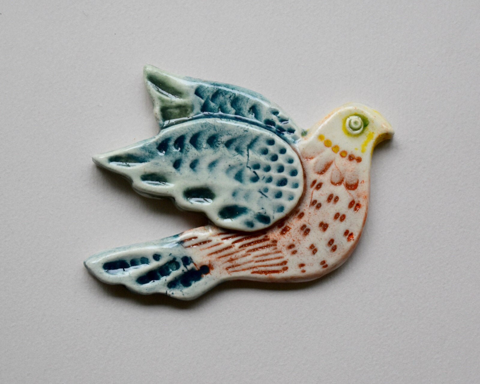 Ceramic Pigeon Wall Hanging Bird Wall Art Handmade Ceramic Etsy