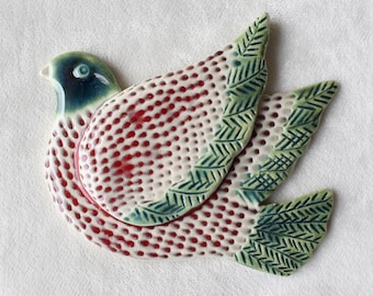 【美品】鳥　bird　バード　壁掛け　陶器　置物　インテリア　工芸品　A3116 美品】鳥 bird バード 壁掛け 陶器 置物 インテリア 工芸品