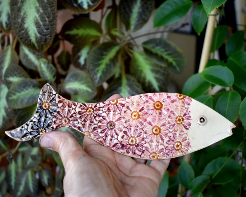 Ceramic Fish Handmade Ceramic Fish Wall Hanging Fish Garden Etsy