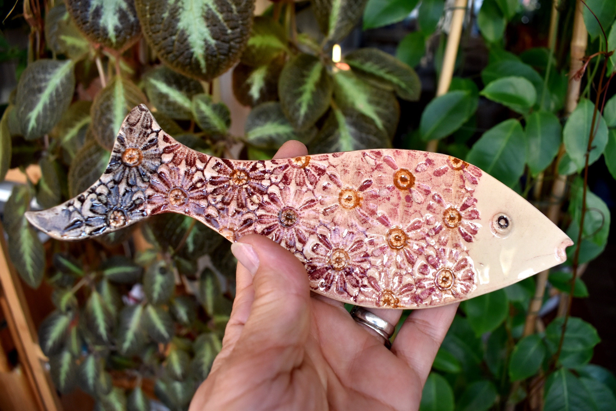 Ceramic Fish Handmade Ceramic Fish Wall Hanging Fish Garden Etsy